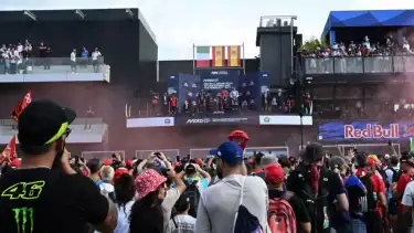 Marc Marquez di podium juara MotoGP San Marino 2025