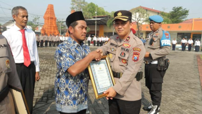 Saksi Penemu Potongan Mutilasi dan 4 Personel K-9 Polda Jatim, Dapat Penghargaan Kapolres Mojokerto