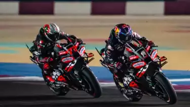 Dua pembalap Aprilia, Jorge Martin dan Marco Bezzecch di MotoGP 2025