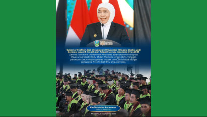 Gubernur Khofifah Ajak Wisudawan Universitas KH Abdul Chalim Jadi Generasi Inovatif, Kreatif dan Adaptif Menuju Indonesia Emas 2045