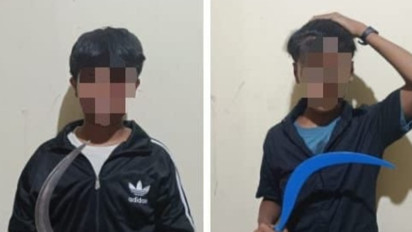 Dua Anak Diduga Hendak Tawuran di Johar Baru Ditangkap, Celurit Disembunyikan di Got