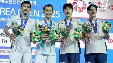 Pasangan ganda putra Indonesia, Fajar Alfian dan Muhammad Shohibul Fikri, gagal mengatasi wakil tuan rumah di Final Korea Open 2025.
