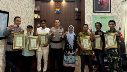 Kapolres Pacitan Beri Reward kepada Penemu Jasad Pelaku Pembunuhan