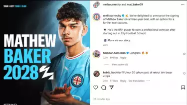 Mathew Baker resmi perpanjang kontrak di Melbourne City