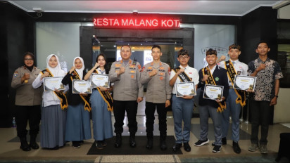 Enam Pelajar Polresta Malang Kota Juara II Duta Kamtibmas Jatim