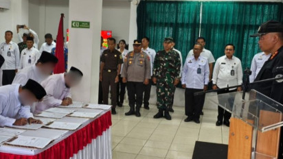 Delapan Napi Teroris Lapas di Nusakambangan Ikrar Setia Kepada NKRI
