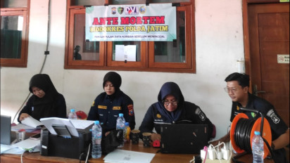 Polisi Turunkan Tim DVI, Posko dan Dapur Lapangan di Ponpes Al Khoziny Sidoarjo