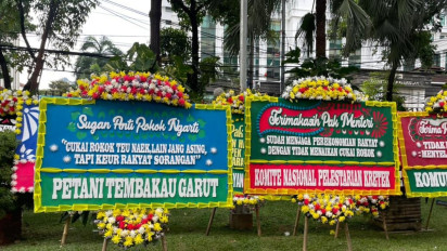 Kementerian Keuangan Dibanjiri Karangan Bunga, Dukung Purbaya Tak Naikkan Cukai Rokok