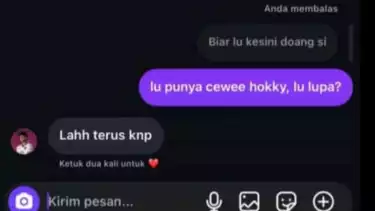 Tangkapan layar chat mesum yang diduga dikirim Hokky Caraka kepada seorang wanita