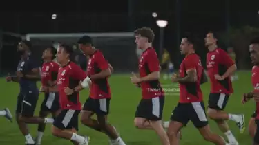 Para pemain Timnas Indonesia mulai gelar latihan perdana jelang hadapi Arab Saudi