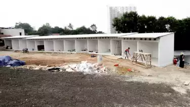 Lahan Relokasi Pasar Barito di Lenteng Agung Masih Tahap Pembangunan, Sekitar 100 Kios Sudah Dibangun