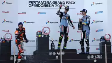 Fermin Aldeguer di podium juara MotoGP Mandalika 2025