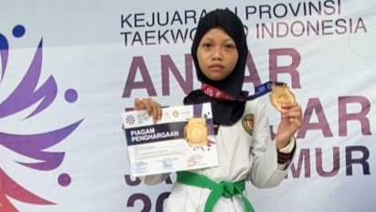 Atlet Cilik asal Kota Sidoarjo Ini Sabet Medali Emas Kejurprov Taekwondo Jatim