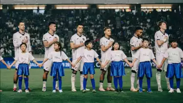 Ole Romeny (paling kanan) bersama pemain Timnas Indonesia lain