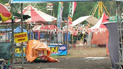 Detik-detik Wahana Ombak Banyu di Pasar Malam Purworejo Ambruk Viral, Penumpang Berjatuhan Alami Luka-luka