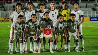Skuad Timnas Indonesia U-23 saat melawan India