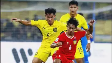 Timnas Malaysia saat melawan Laos di Kualifikasi Piala Asia 2027