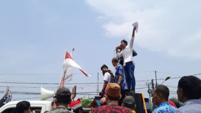 Banyak Terjadi Kecelakaan, Ratusan Warga Kramatwatu Serang Demo Tolak Truk ODOL Melintas
