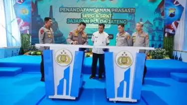 Kapolri Jenderal Polisi Listyo Sigit Prabowo meresmikan 35 Sentra Pelayanan Kepolisian Terpadu (SPKT) Polres di jajaran Polda Jawa Tengah.