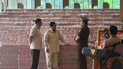 Menggunung! Begini Penampakan Uang Rp13 Triliun Hasil Korupsi CPO Dipantau Langsung Prabowo