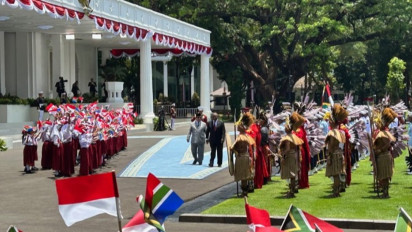 Momen Hangat di Istana Merdeka, Prabowo Sambut Presiden Afrika Selatan Cyril Ramaphosa