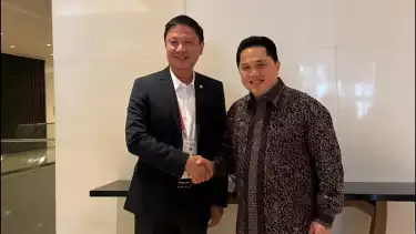 Menteri Pemuda dan Olahraga RI, Erick Thohir bersama Ketua Komisi Olahraga Filipina (Philippine Sports Commission/PSC) Patrick Gregorio