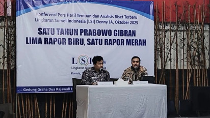 LSI Denny JA Ungkap Lima Rapor Biru dan Satu Rapor Merah Satu Tahun Pemerintahan Prabowo-Gibran