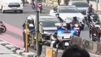 Viral! Pajero Hitam Berpelat Sipil Melaju di Jalur Busway dengan Pengawalan Polisi