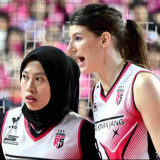 Bakal Jadi Lawan di V-League 2026/2027, Vanja Bukilic Sambangi Megawati Hangestri di Markas Hyundai Hillstate