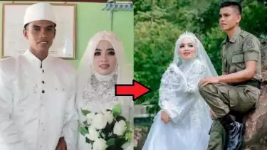 Potret Melda Safitri dan suaminya