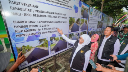 Gubernur Khofifah Resmikan Rehabilitasi Jalan Poros Miru-Jugo Lamongan