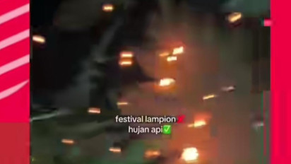 Viral Festival Lampion di Bantul Berubah Jadi Momen Menegangkan, Timbul Percikan Api Bikin Panik Pengunjung