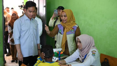 Gibran Tinjau Cek Kesehatan Gratis di MI Raudlatul Hidayah Tangerang