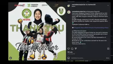 Megawati Hangestri resmi tinggalkan Manisa BBSK Turki.