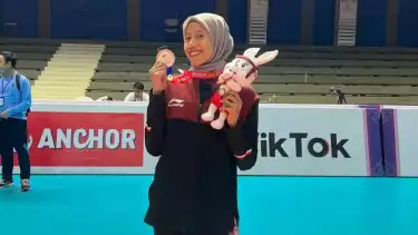 Megawati Hangestri saat memperkuat Timnas Voli Putri Indonesia