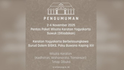 Keraton Yogyakarta Hentikan Gamelan dan Wisata Srimanganti Selama 3 Hari, Tanda Duka untuk Raja Solo PB XIII