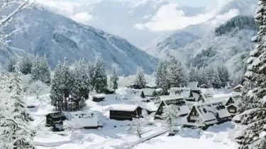 Ilustrasi salju di Jepang