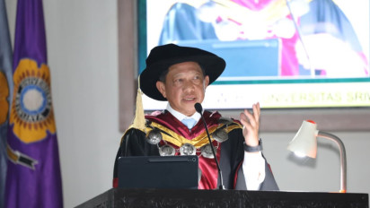 Sampaikan Orasi Ilmiah di UNSRI, Mendagri Tito Beberkan Peran Pendidikan Tinggi Songsong Indonesia Emas 2045