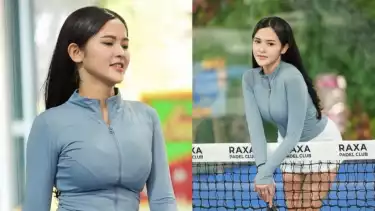 Kecantikan Bella Bonita saat bermain padel