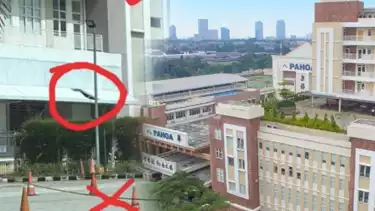 Kolase insiden siswa jatuh dari lantai 8 dan gedung Sekolah Terpadu Pahoa Gading Serpong