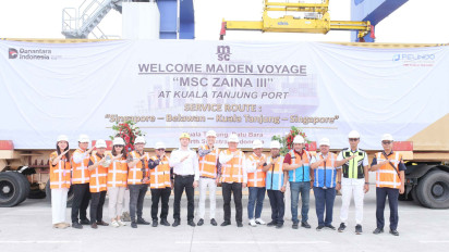 PT PMT Ciptakan Pencapaian Baru, Layani Kegiatan Pengapalan Petikemas Internasional Perdana MSC  Group dari Kuala Tanjung ke Singapura