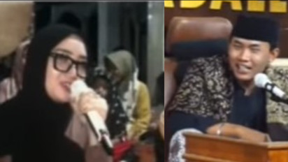 Di Acara Pengajian, Perempuan ini Berani 'Menggoda' Gus Elham Kediri yang kini sedang Viral karena Cium Bibir Anak di Bawah Umur: Gus...
