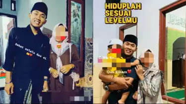 Potret Gus Elham Yahya berpose dengan jemaah perempuan
