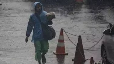 Ilustrasi hujan lebat.