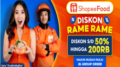 ShopeeFood Gelar Diskon Rame Rame 50% Hingga Rp200 Ribu, Kolaborasi Serly ‘One Bite Big Bite’