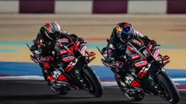 Dua pembalap Aprilia, Jorge Martin dan Marco Bezzecch di MotoGP 2025
