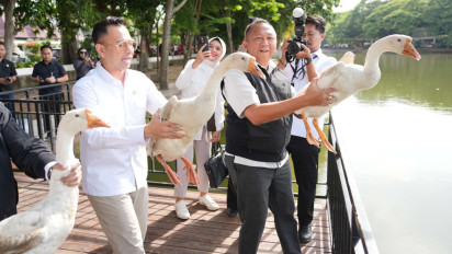 Dukung Pelestarian Alam, Kajati Sumsel dan Raffi Ahmad Hidupkan Kembali Satwa di Kambang Iwak