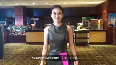 Marissa Anita sebagai brand ambassador Festival Sinema Prancis 2025 saat diwawancarai oleh tvOnenews.com di Djakarta Theater XXI, Jakarta Pusat pada Jumat (21/11/2025).