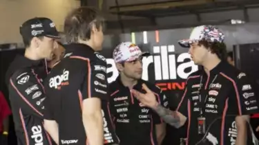 Dua pembalap Aprilia, Jorge Martin dan Marco Bezzecchi