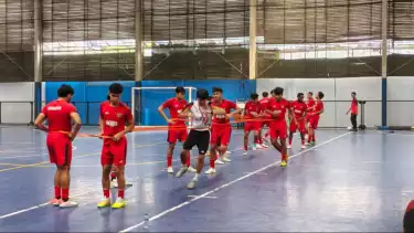 Para Pemain Timnas Futsal Indonesia Latihan Jelang Tampil di SEA Games 2025